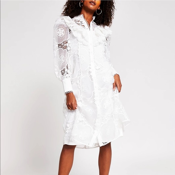 River Island Dresses & Skirts - River Island long sleeve midi lace dress